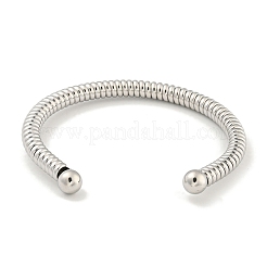 Non-Tarnish Telephone Wire Style 304 Stainless Steel Cuff Bangles&nbsp;BJEW-P331-05P