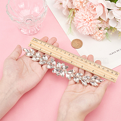 1Pc Leaf Alloy Cubic Zirconia Shoe Decorations&nbsp;AJEW-FG0004-14A