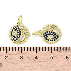 Real 18K Gold Plated Brass Micro Pave Cubic Zirconia Pendants&nbsp;KK-L209-056G-01