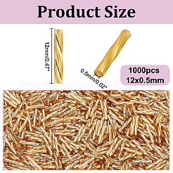 1000Pcs Glass Twisted Bugle Beads&nbsp;SEED-HY0001-12B