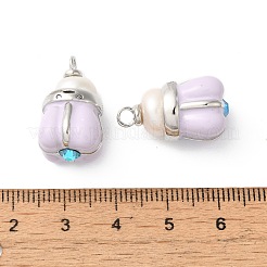 Rack Plating Brass Cubic Zirconia Pendants&nbsp;KK-G504-09