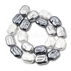 Electroplated Glass Shell Pearl Beads Strands&nbsp;BSHE-B009-F03-01