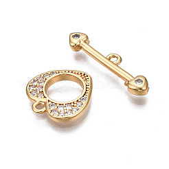 Brass Micro Pave Clear Cubic Zirconia Toggle Clasps&nbsp;X-KK-Q278-005-NF