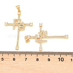 Brass Micro Pave Cubic Zirconia Pendants&nbsp;KK-C162-064G