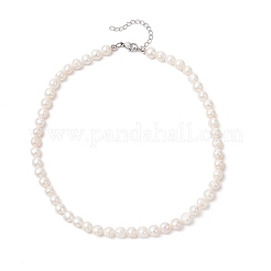 Natural Cultured Freshwater Pearl Two Sides Polished Beaded Necklaces for Women&nbsp;NJEW-JN05334-02