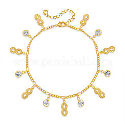 Brass Crystal Rhinestone Infinity Charm Anklets for Women&nbsp;FS-WG122D3-01