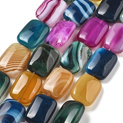 Natural Banded Agate Beads Strands&nbsp;G-K392-B10-13x18mm