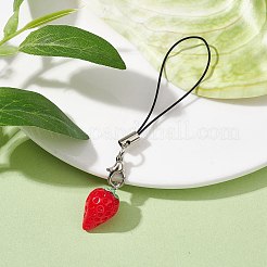 Strawberry Resin Mobile Straps&nbsp;HJEW-JM01598-02