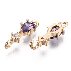 Brass Micro Pave Cubic Zirconia Links Connectors&nbsp;KK-R111-007-A04