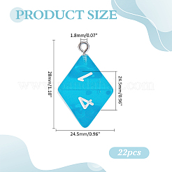 22Pcs Transparent Resin Pendants&nbsp;RESI-ME0001-13