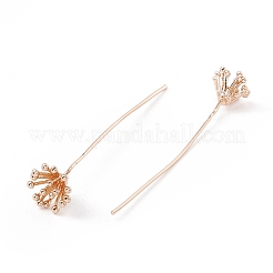 Brass Flower Head Pins&nbsp;KK-G413-03KCG