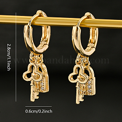 Brass Key with Lock Hoop Earrings&nbsp;SX3628