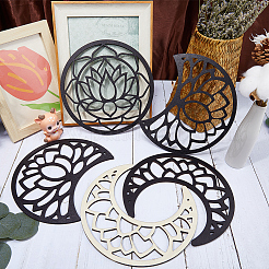 Wooden Moon Phase Decor Wall Decorations Set&nbsp;AJEW-WH0258-791C