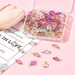100Pcs Clear Acrylic Faceted Cube Connector Charms&nbsp;PALLOY-FS00042-01