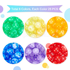150Pcs 6 Colors Acrylic Beads&nbsp;MACR-PH0001-39