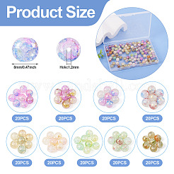 180Pcs 9 Colors Baking Paint Crackle Glass Beads&nbsp;DGLA-TA0001-06