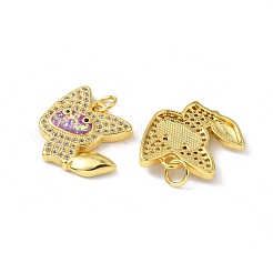 Brass Micro Pave Cubic Zirconia Pendants&nbsp;KK-A197-16G