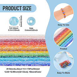 20 Strands 20 Colors Electroplate Glass Beads Strands&nbsp;EGLA-TA0013-11