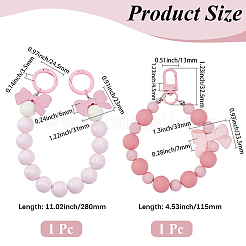 2Pcs 2 Styles Bowknot Acrylic Beaded Decorations&nbsp;HJEW-BBC0001-22