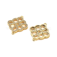 Rack Plating Brass Micro Pave Clear Cubic Zirconia Chinese Knot Links&nbsp;KK-S379-21G