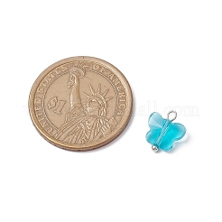 7Pcs Glass Butterfly Charms&nbsp;PALLOY-JF03227-04