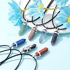 12Pcs 12 Style Natural Gemstone Double Terminated Pointed Pendants&nbsp;G-LS0001-74