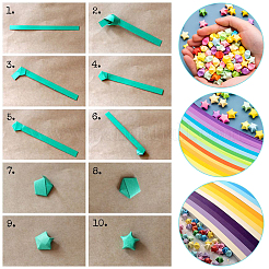 2 Bags 2 Styles Luminous Lucky Star Origami Paper&nbsp;DIY-WR0004-14B
