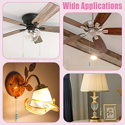 6Pcs Round Glass Charms Ceiling Fan Pull Chain Extenders&nbsp;HJEW-NB00261