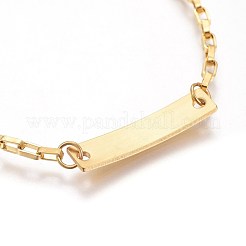Ion Plating(IP) 304 Stainless Steel ID Bracelets&nbsp;BJEW-L637-07-G