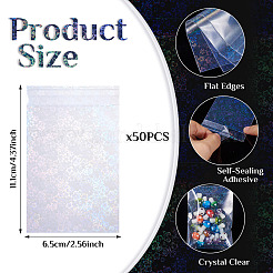 50Pcs Double Face Laser Rectangle PE Cellophane Bags&nbsp;ABAG-TAC0013-14C