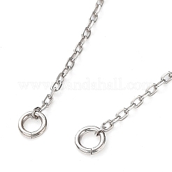 Rhodium Plated 925 Sterling Silver Cable Chains Necklace Makings&nbsp;STER-B001-02P