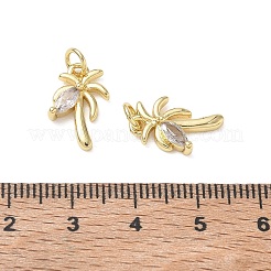 Brass Pave Clear Cubic Zirconia Pendants&nbsp;KK-CBA56EF-12G