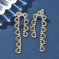 Brass Rhinestones Stud Earrings&nbsp;AJEW-D307-01G