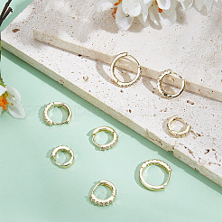 8Pcs 4 Styles Brass Clear Cubic Zirconia Hoop Earrings&nbsp;EJEW-DR0001-02G