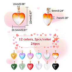 24Pcs 12 Colors Spray Painted Glass Pendants&nbsp;GLAA-CA0001-51