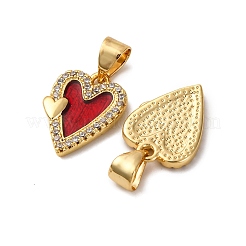 Brass Micro Pave Cubic Zirconia Pendants&nbsp;KK-D390-25G-01