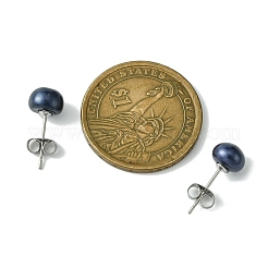 Natural Pearl Beads Ear Studs&nbsp;EJEW-JE02880-02