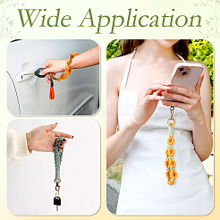 3Pcs 3 Style Cotton Handmade Braided Wrist Lanyard Pendant Decorations&nbsp;AJEW-TA0001-47B