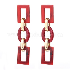 Acrylic & CCB Plastic Link Chain Dangle Stud Earrings&nbsp;EJEW-JE04470