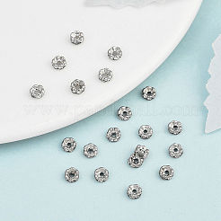 Flower Brass Crystal Rhinestone Bead Spacers&nbsp;RB-D302-P