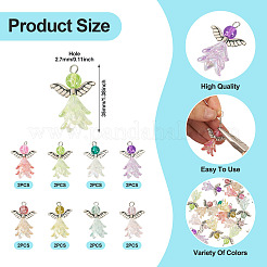 16Pcs 8 Style Glass & Acrylic & Alloy Pendants&nbsp;PALLOY-TA00232