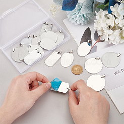 18Pcs 3 Styles 201 Stainless Steel Stamping Blank Tag Pendants&nbsp;STAS-PH0005-63