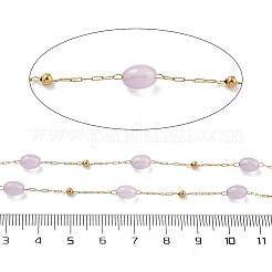 Natural Dyed Jade & 304 Stainless Steel Beads Link Chains&nbsp;CHS-K021-08B-02