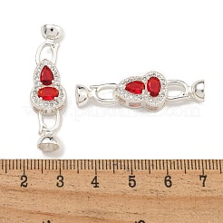 Brass Micro Pave Clear Cubic Zirconia Fold Over Clasps&nbsp;KK-U037-13P