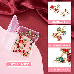 12Pcs 6 Styles Brass Micro Pave Cubic Zirconia Pendants&nbsp;KK-TA0008-52