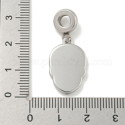 304 Stainless Steel Black Enamel European Dangle Charms&nbsp;STAS-U005-43P
