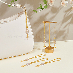 12Pcs Oval with Virgin Mary & Cross Alloy & Iron Pendant Decoration&nbsp;HJEW-NB0002-30B