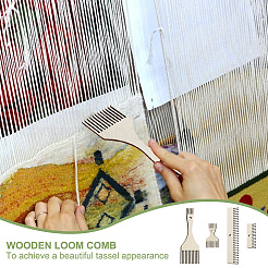 4Pcs Wood Weaving Comb Sets&nbsp;TOOL-WH0155-173