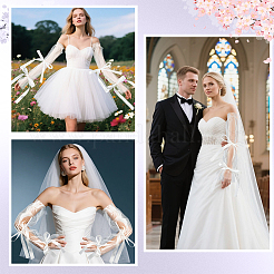1 Pair Polyester Oversleeves for Bride&nbsp;AJEW-GF0012-07