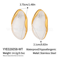 304 Stainless Steel Resin Teardrop Stud Earrings for Women&nbsp;RA7191-2